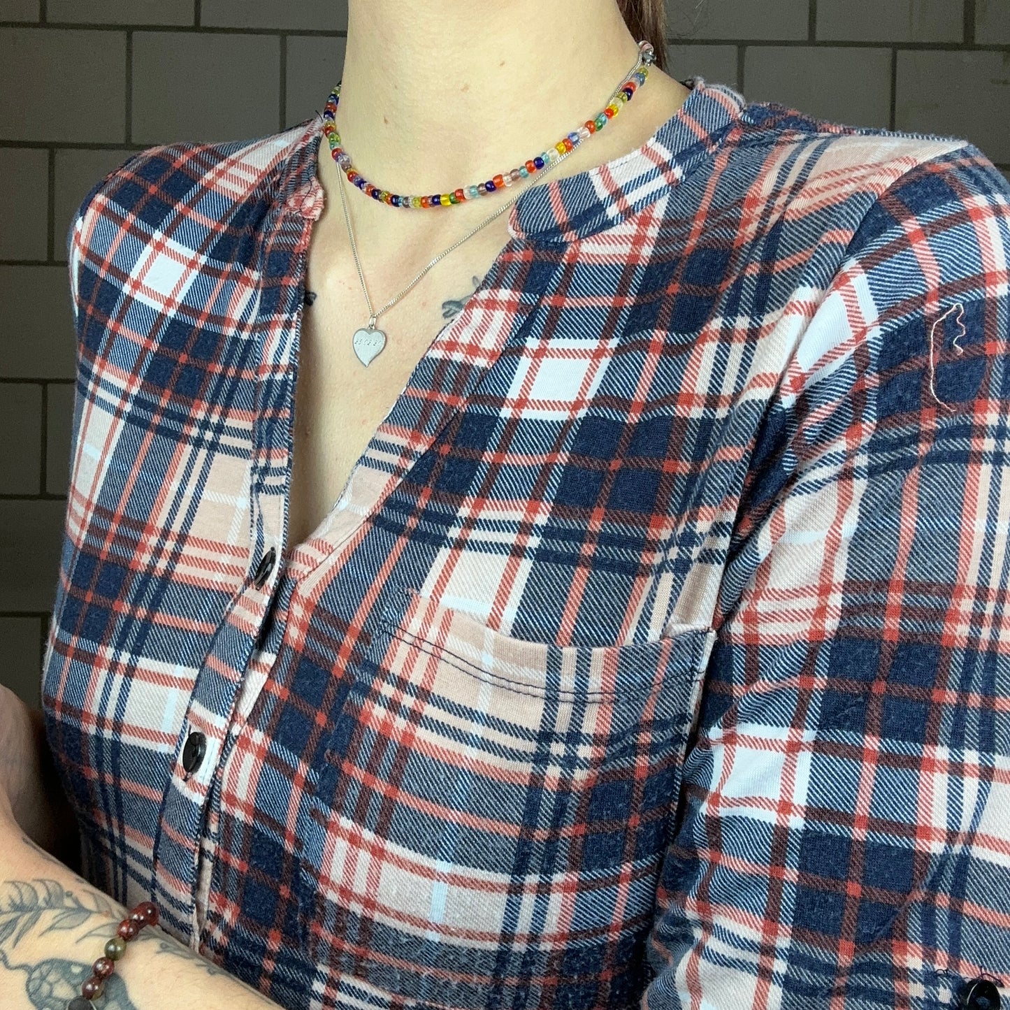 Blue, white and red Blouse | Bern