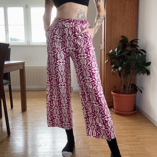 Purple Pants with white Pattern | Bern
