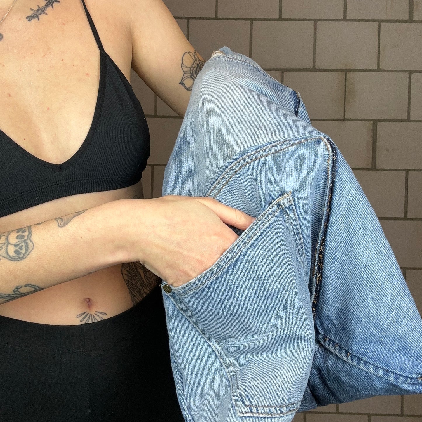 Blue Reworked Jeans Bag | Bern