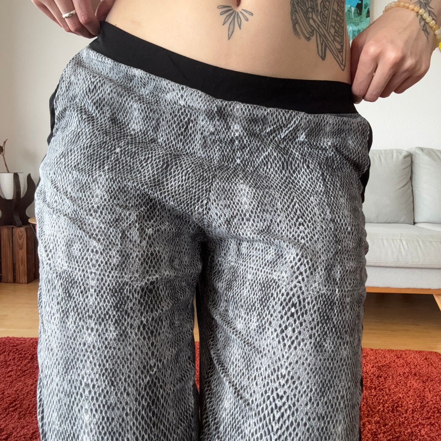 Gray Pants with snake pattern