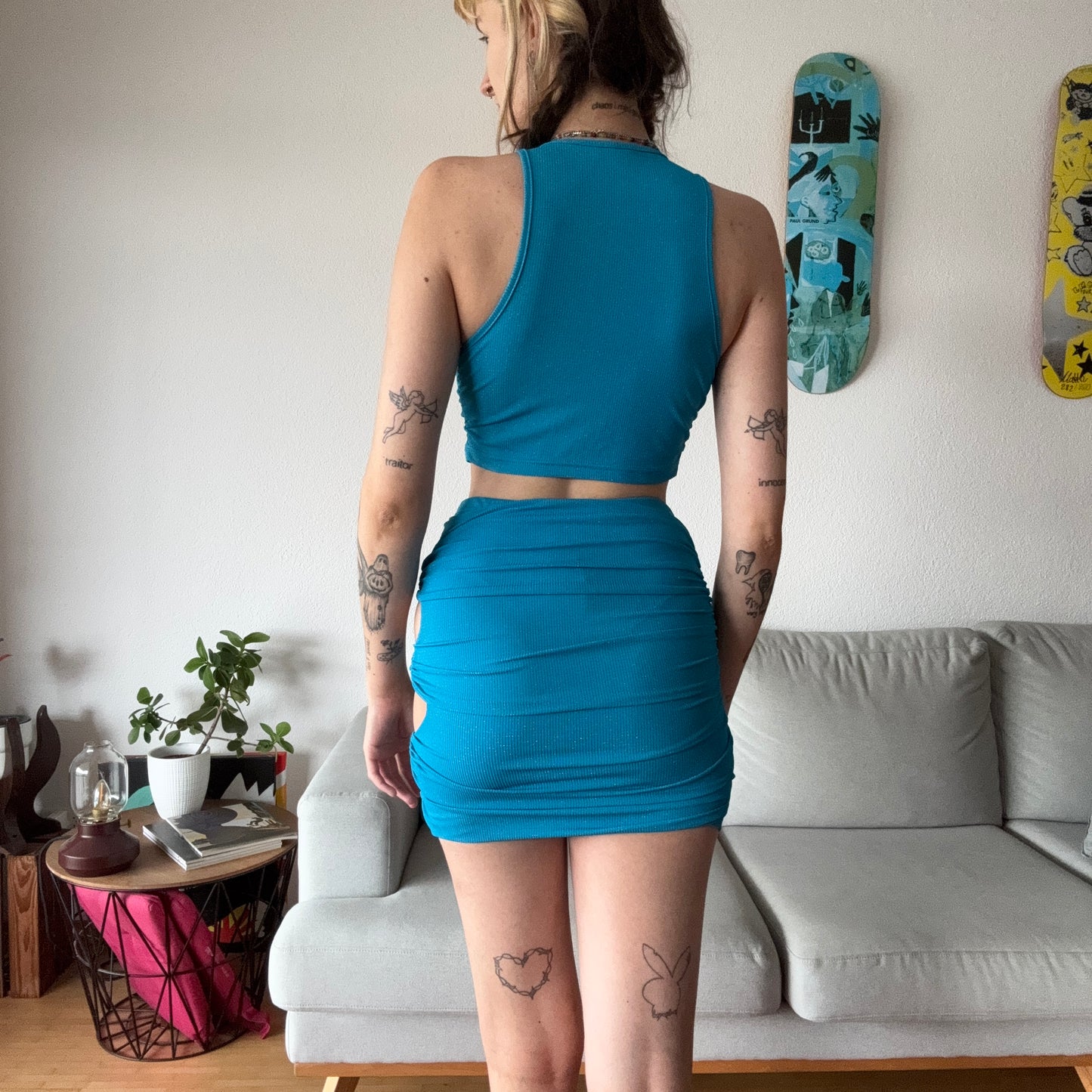 Blue Set (Top and Skirt) with glitter | Bern