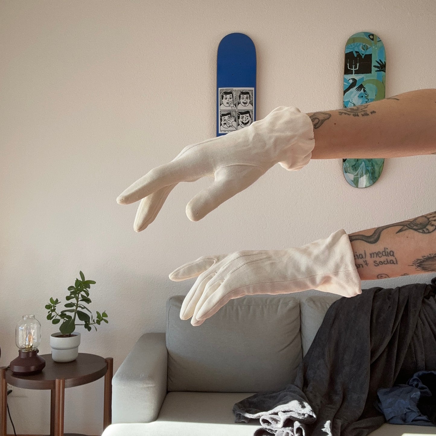 Gants blancs vintage