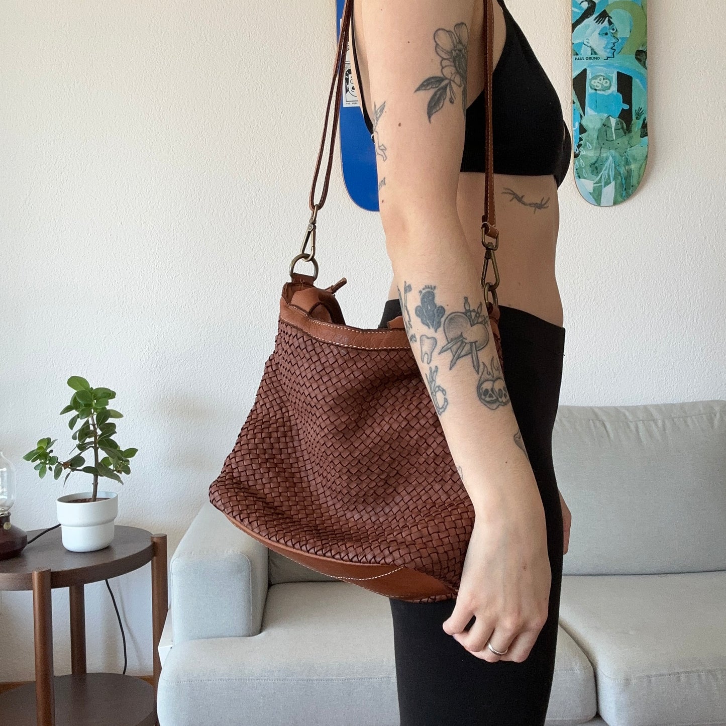 Sac en cuir marron