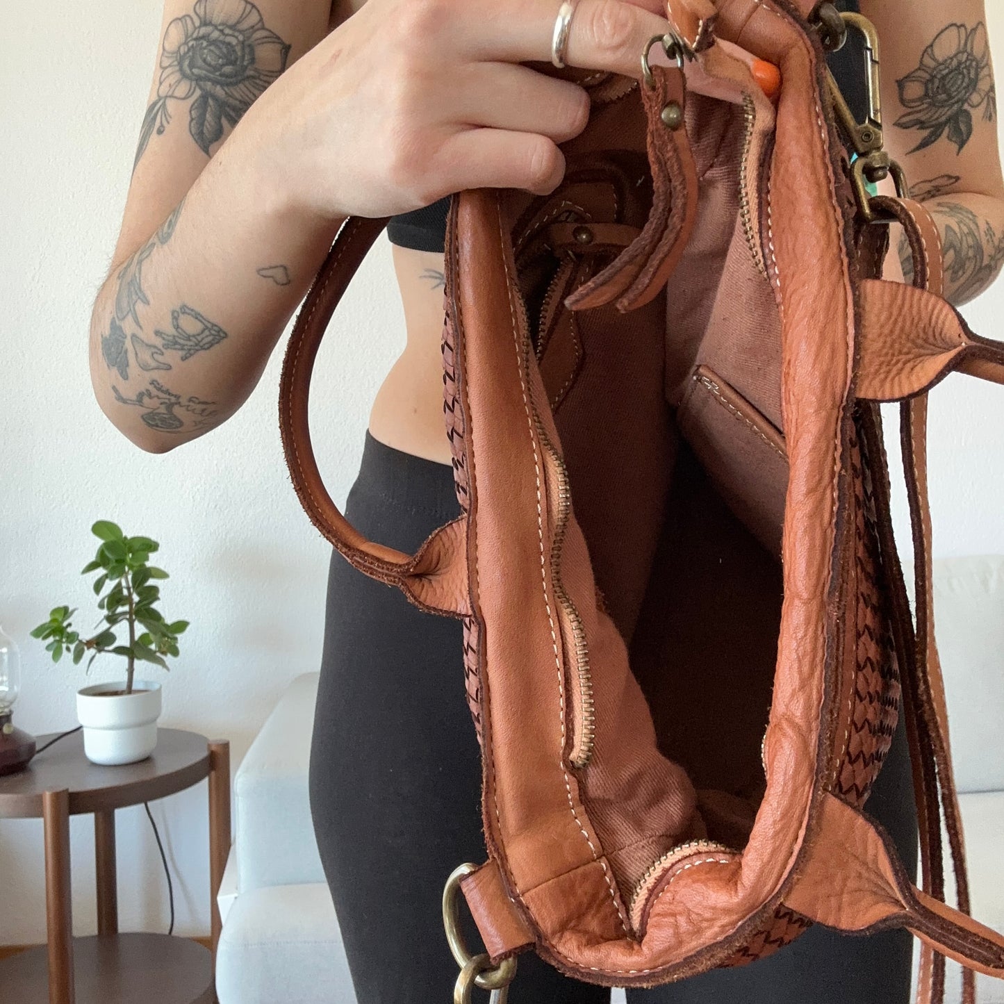 Sac en cuir marron