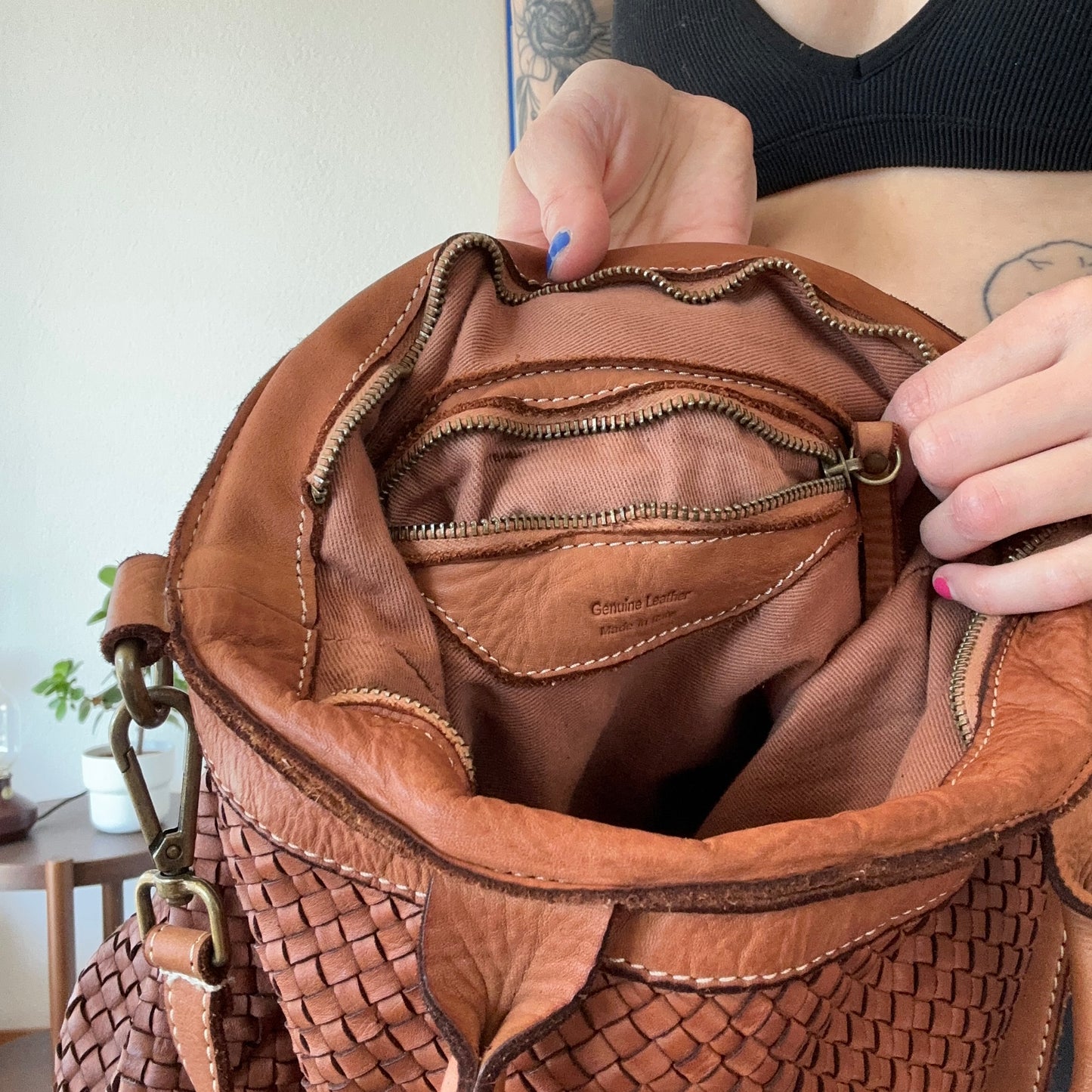 Sac en cuir marron