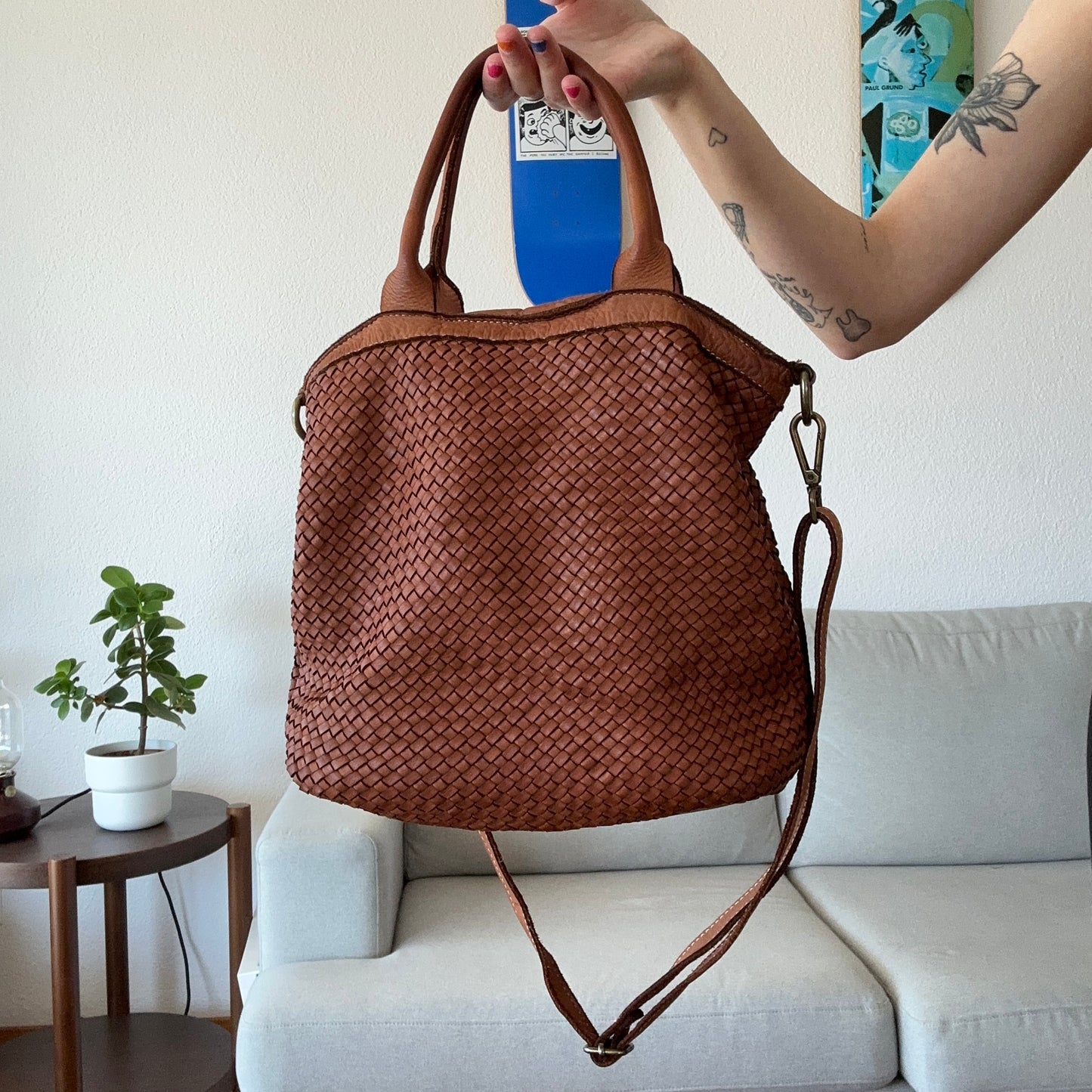 Sac en cuir marron