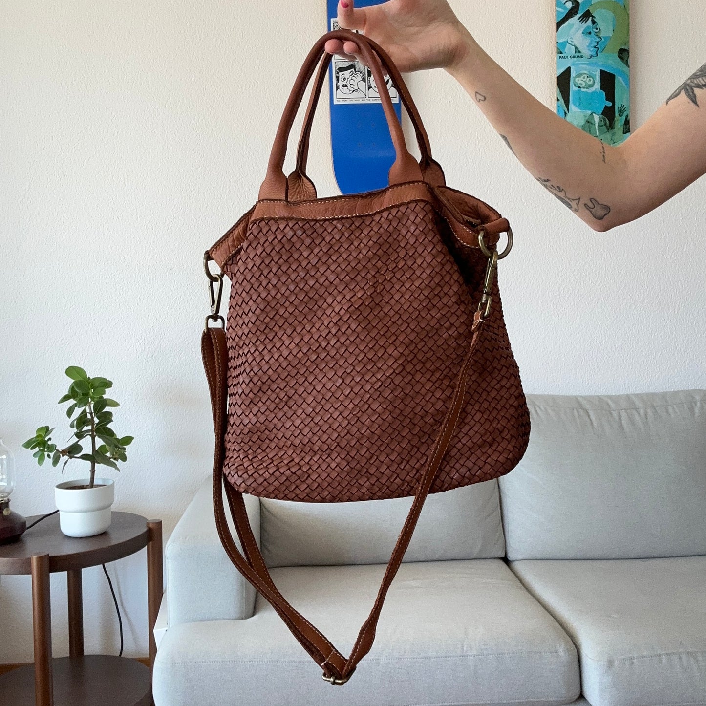 Sac en cuir marron
