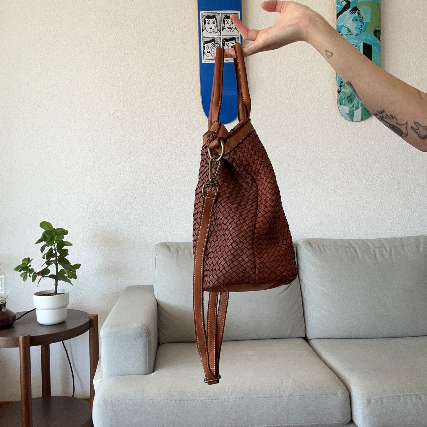 Sac en cuir marron