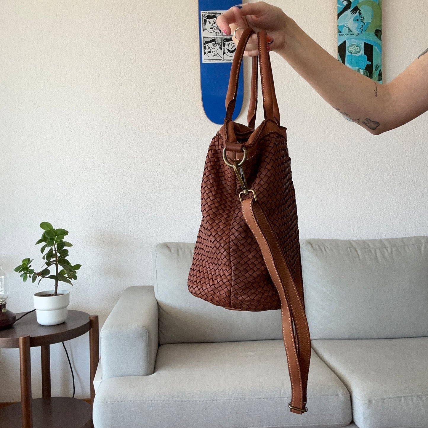 Sac en cuir marron