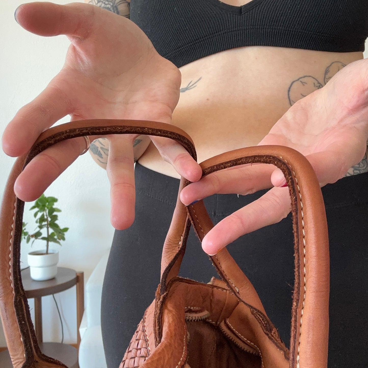 Sac en cuir marron