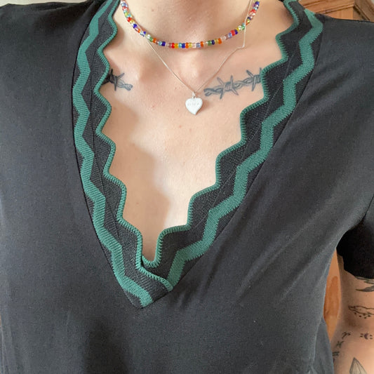 Black Dress With Green Details | Bern