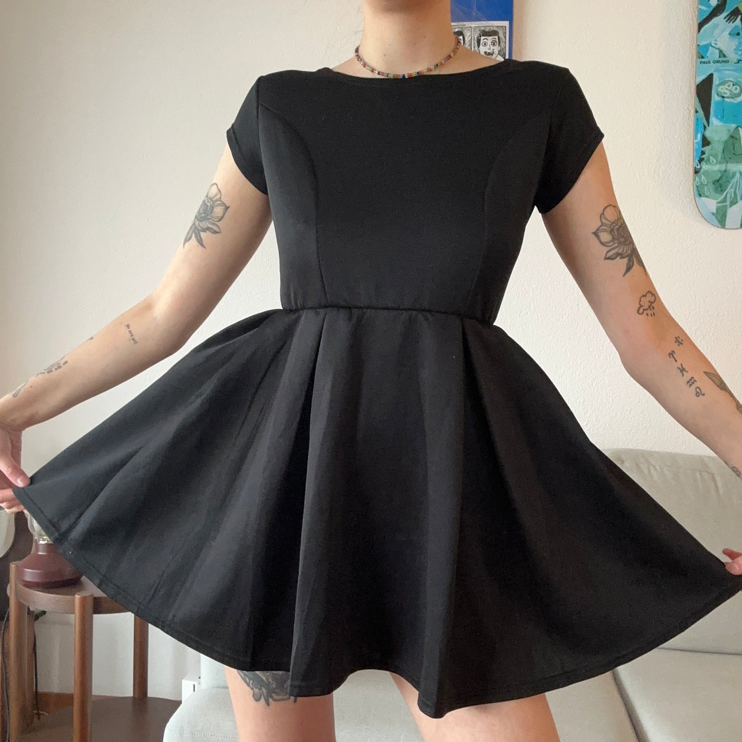 Black backless Mini Dress