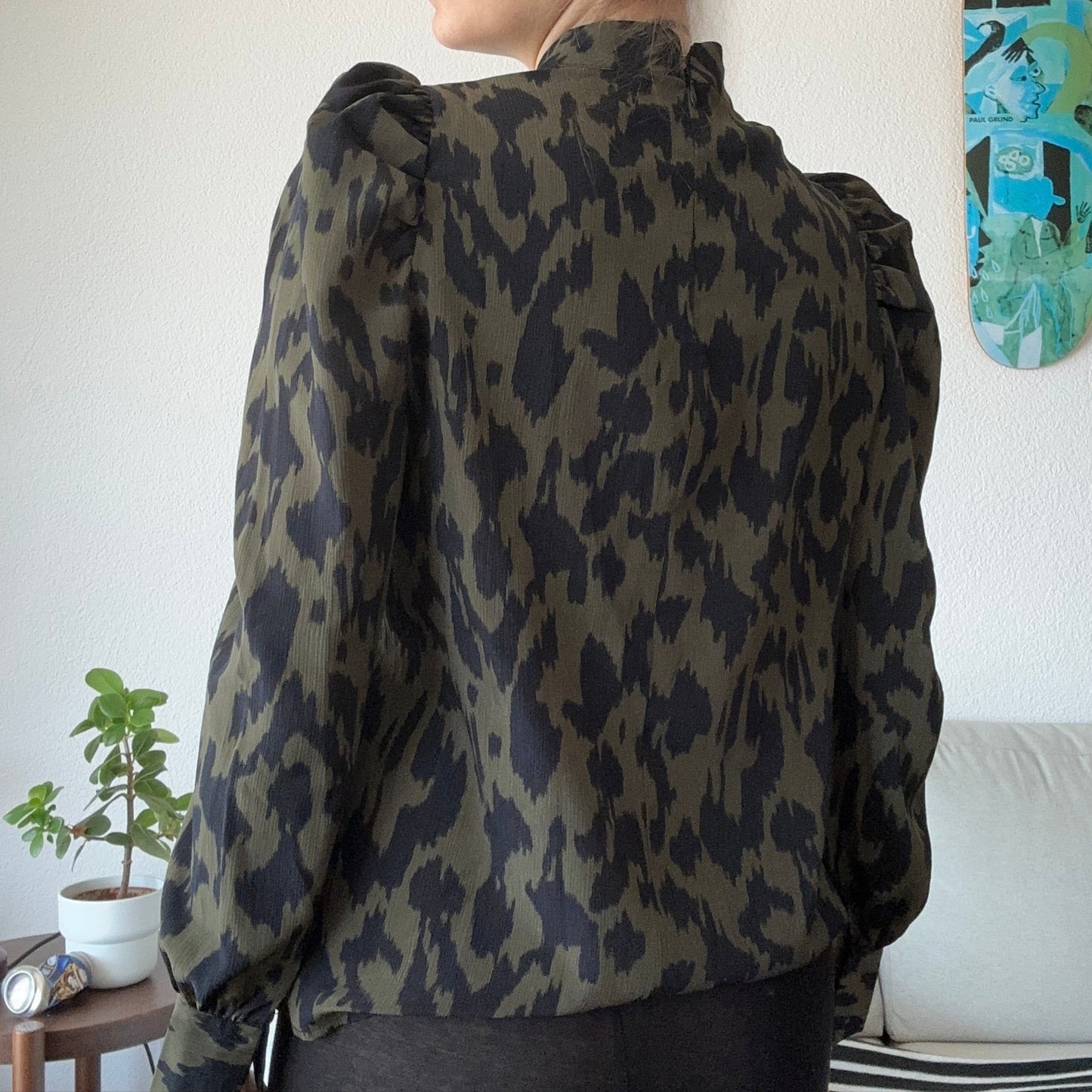 Green Blouse with Black Pattern | Bern