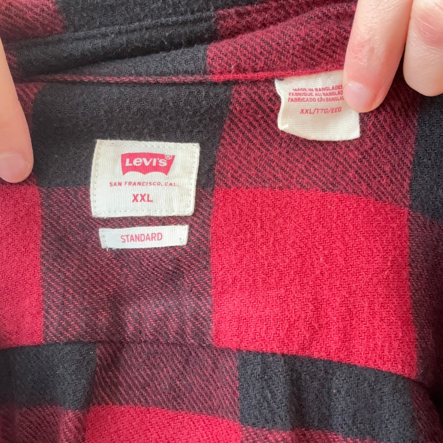 Red and Black Checked Blouse