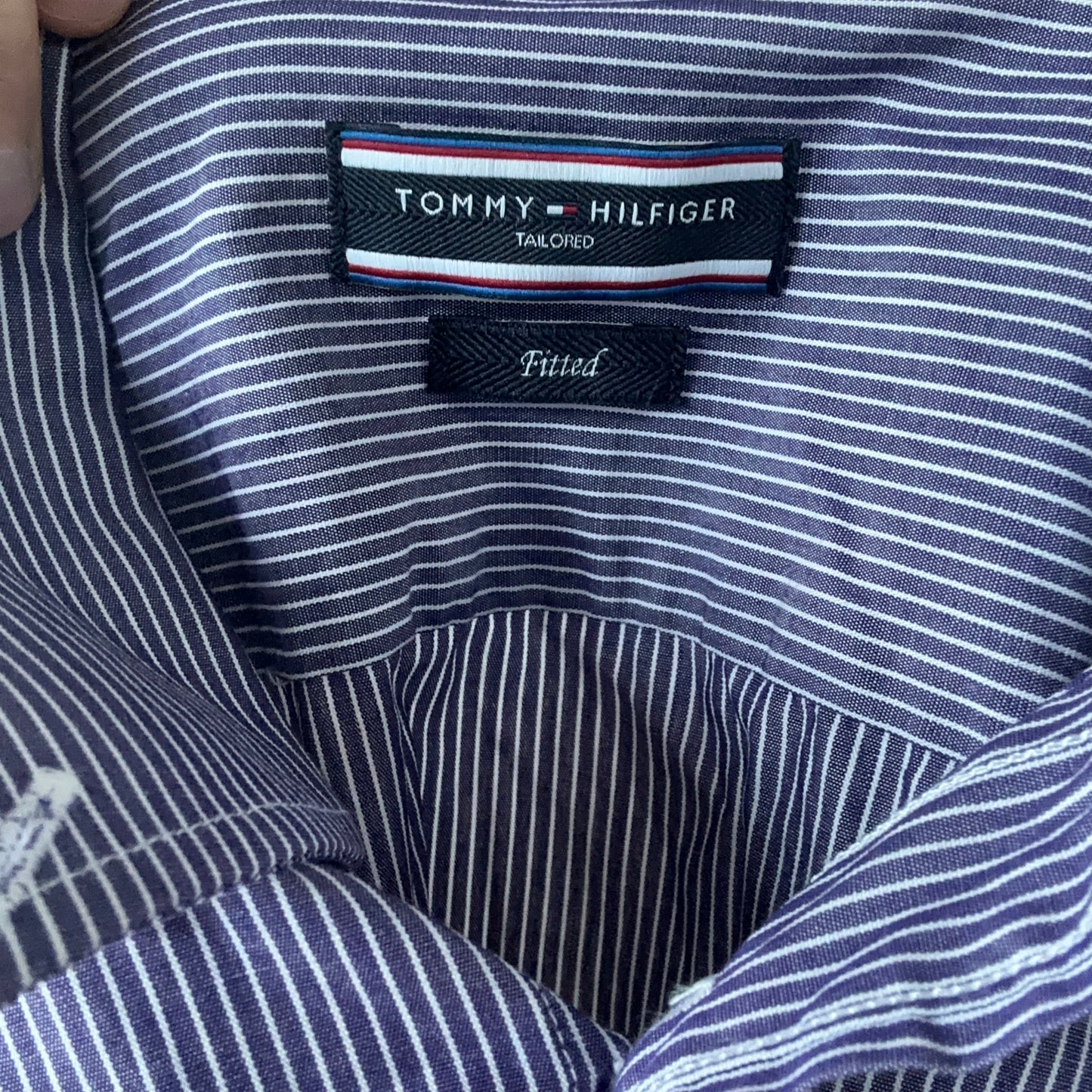 Chemisier Tommy Hilfiger bleu à rayures blanches | Bern