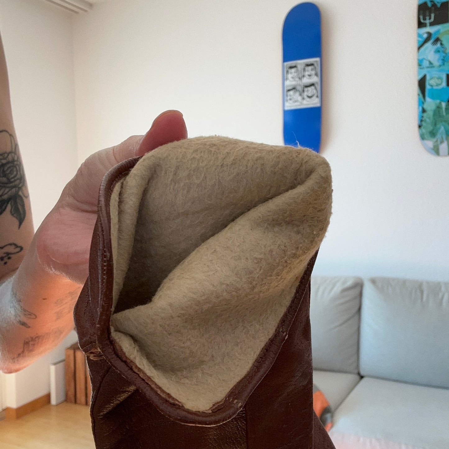 Gants en cuir marron vintage | Bern