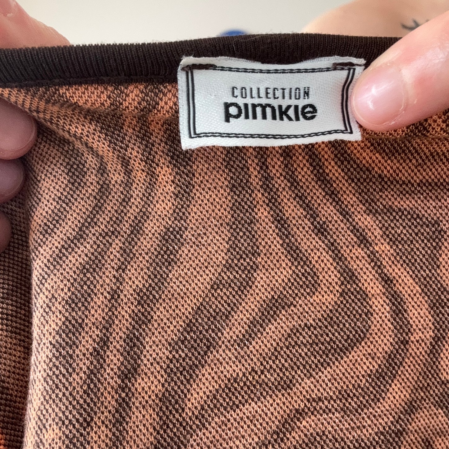 Top mit orange-braunem Zebramuster