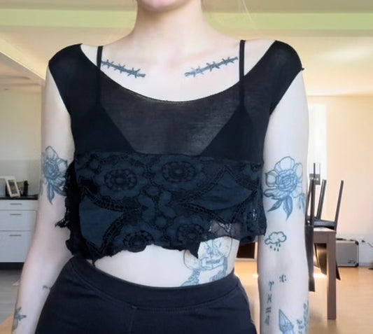 Dark Fairy Upcycled Crop Top – One of a Kind