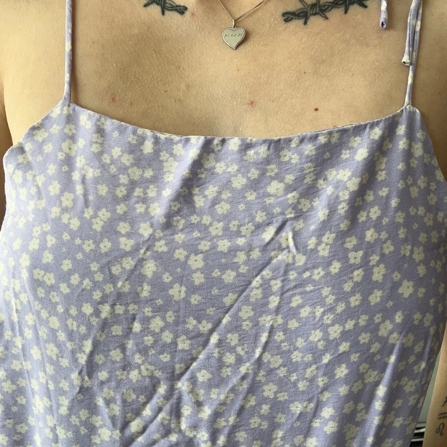 Purple Top with white Flower pattern | Bern