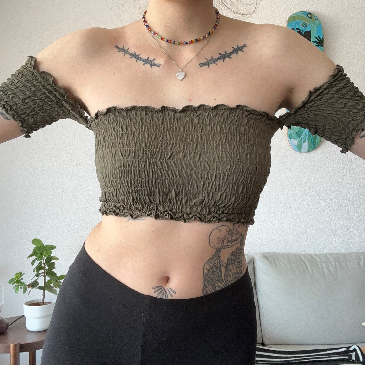 Green Offshoulder Shirt | Bern