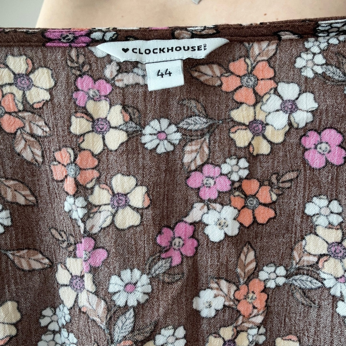 Brown Blouse with cute Flowerprint