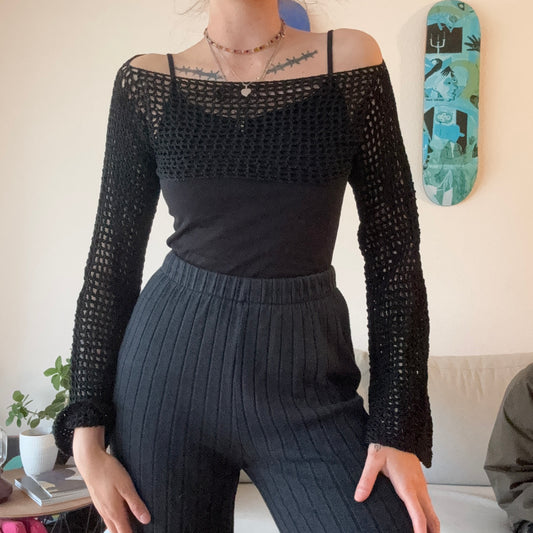 Black Crochet Longsleeve | Bern