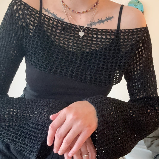 Black Crochet Longsleeve | Bern