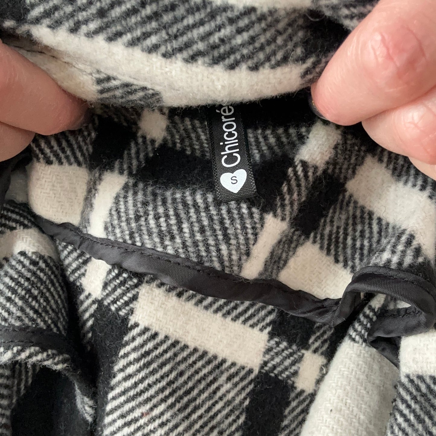 Black and white checked Coat | Bern