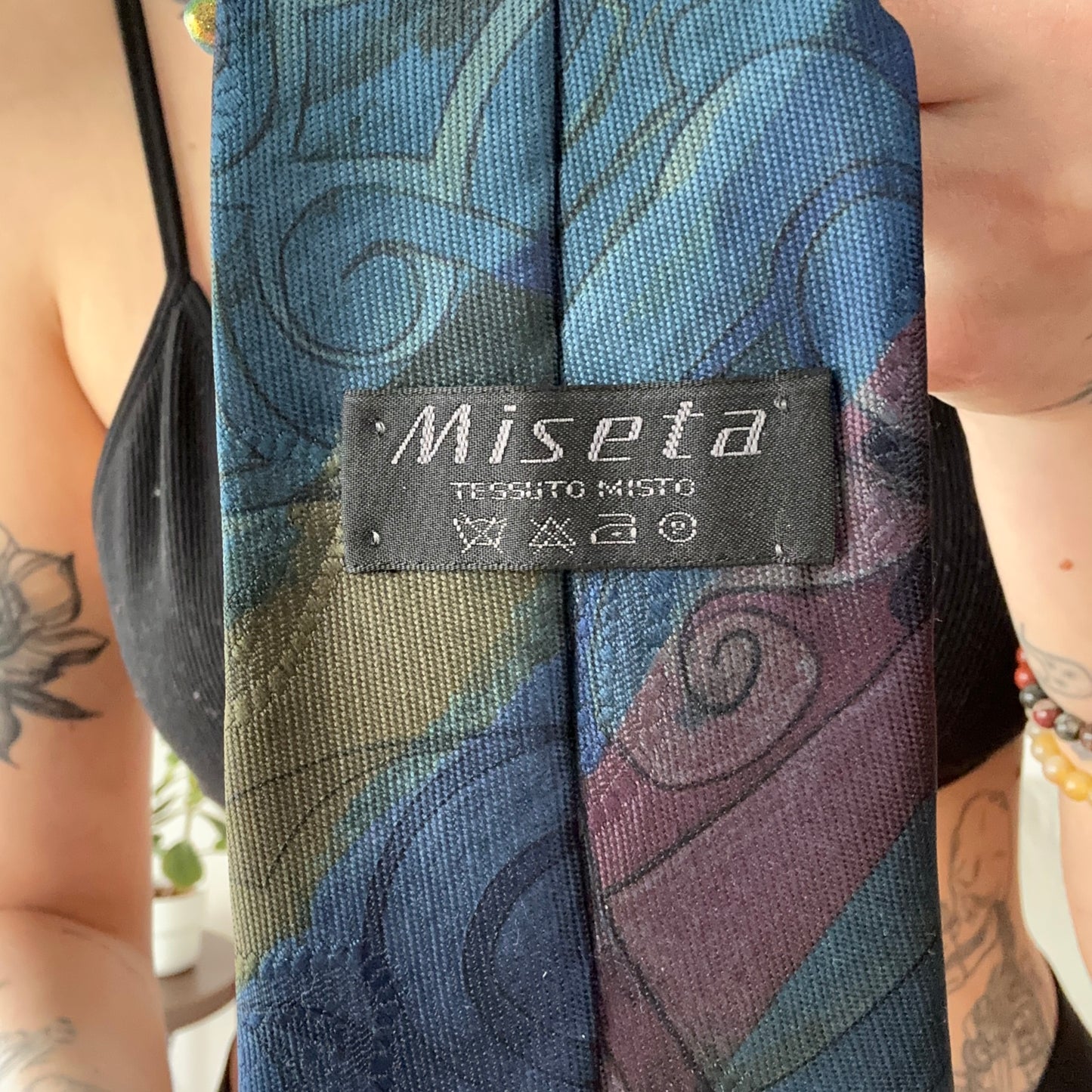 Vintage Purple, Blue, Green Tie