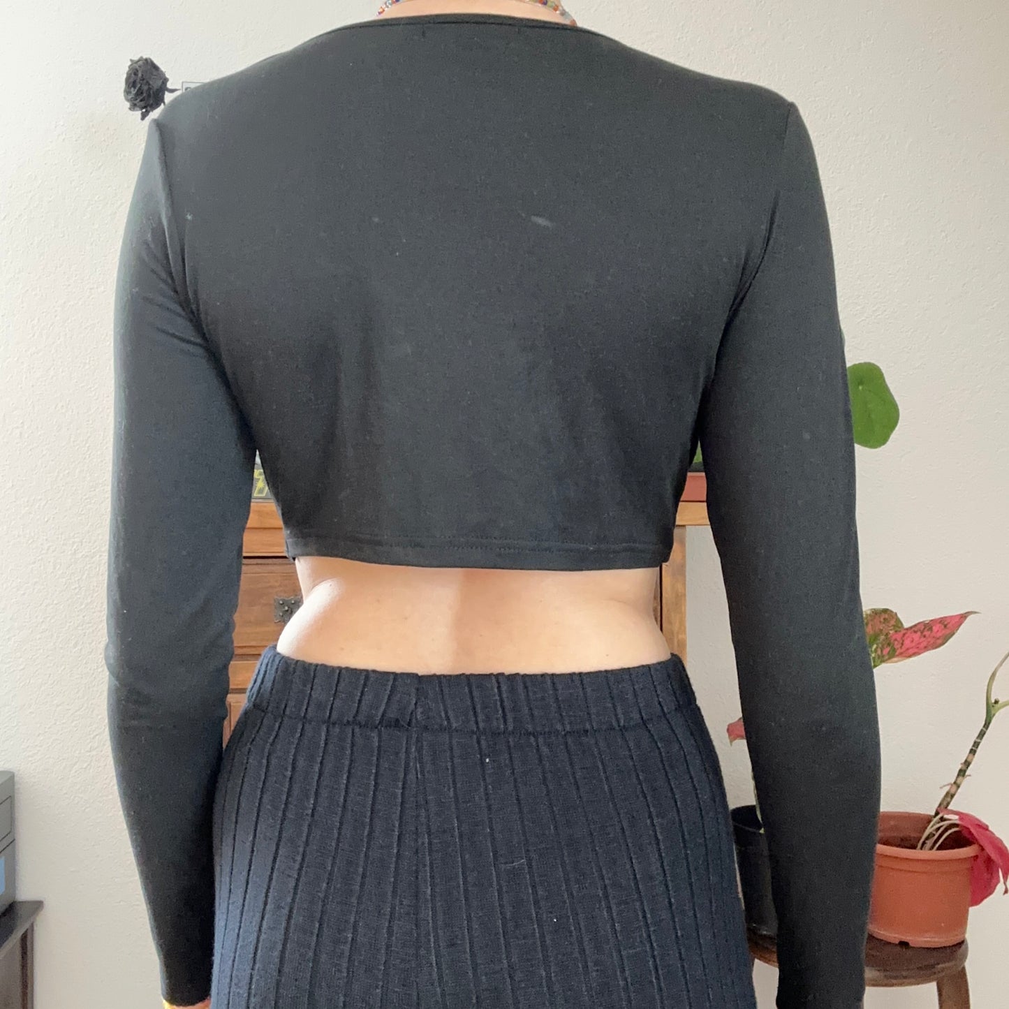 Schwarzes verkürztes Longsleeve | Bern
