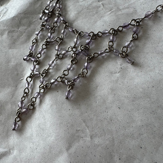 Silver Necklace with purple pearls | Bern