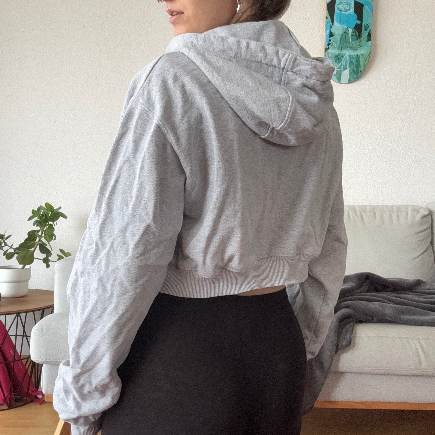 Reworked Gray cropped POLAR Hoodie | Bern