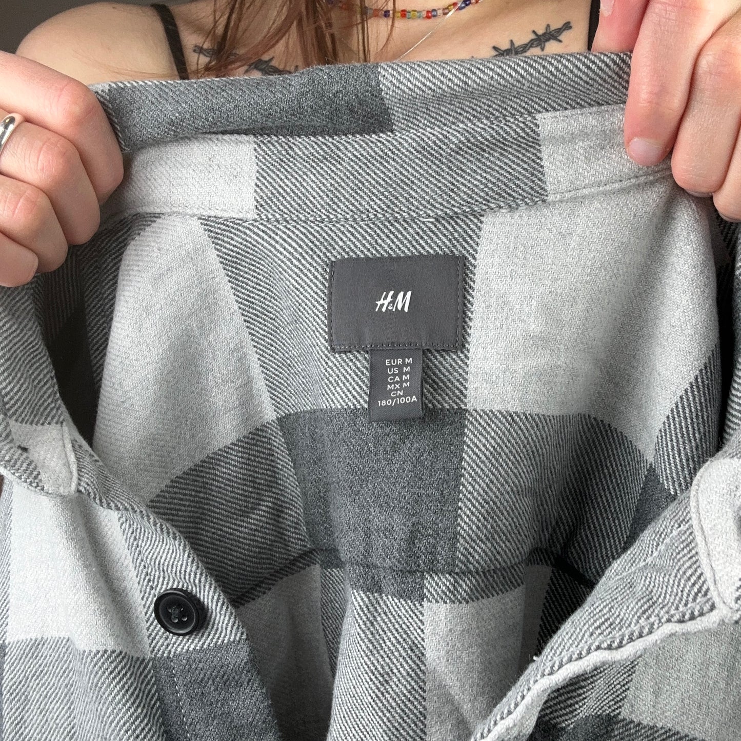 White and Gray Blouse | Bern