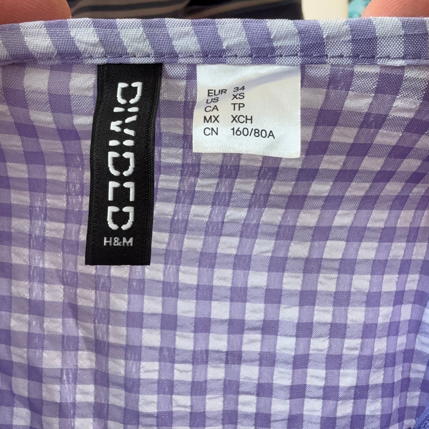 White and Purple Checked Dress | Bern