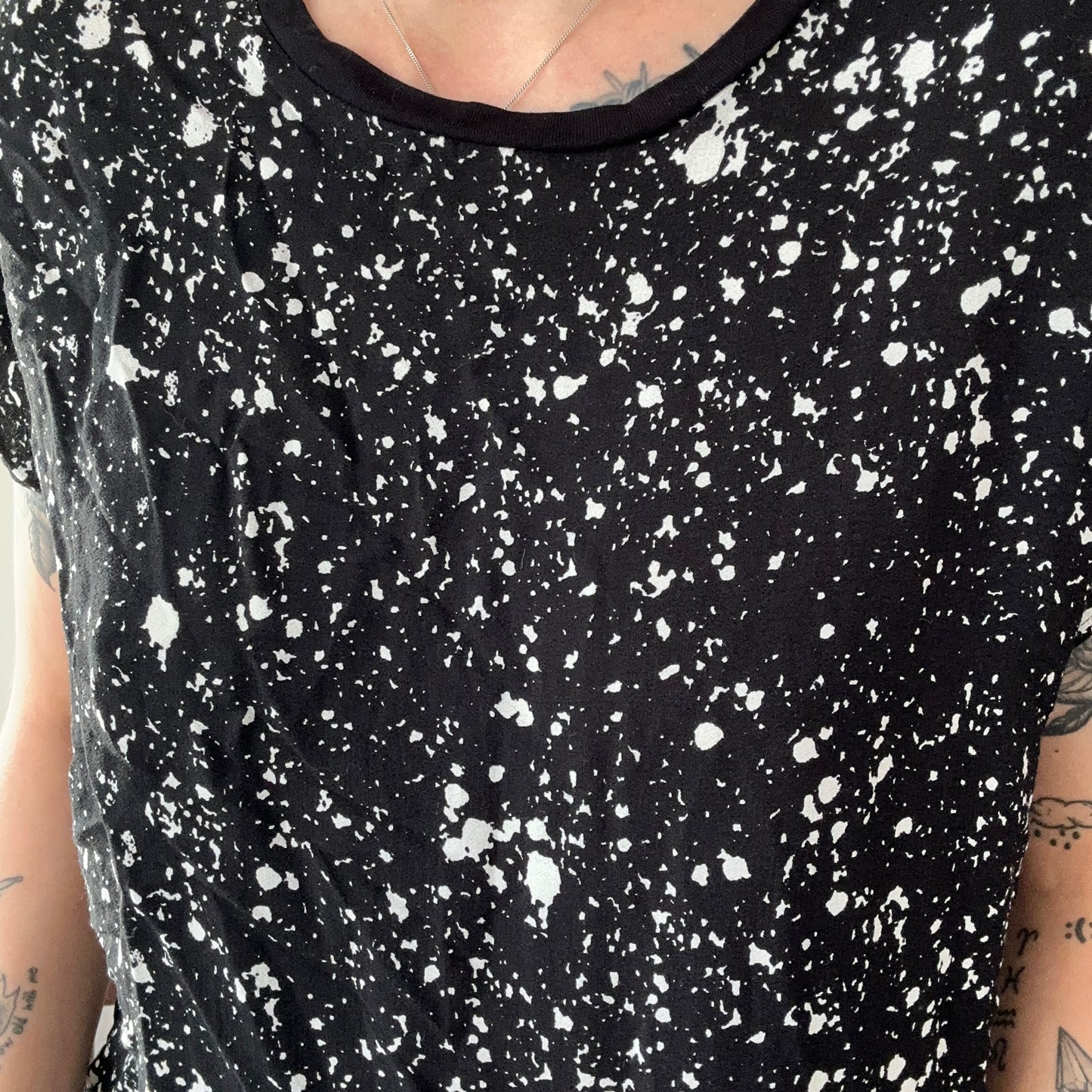 Black Shirt with white dots