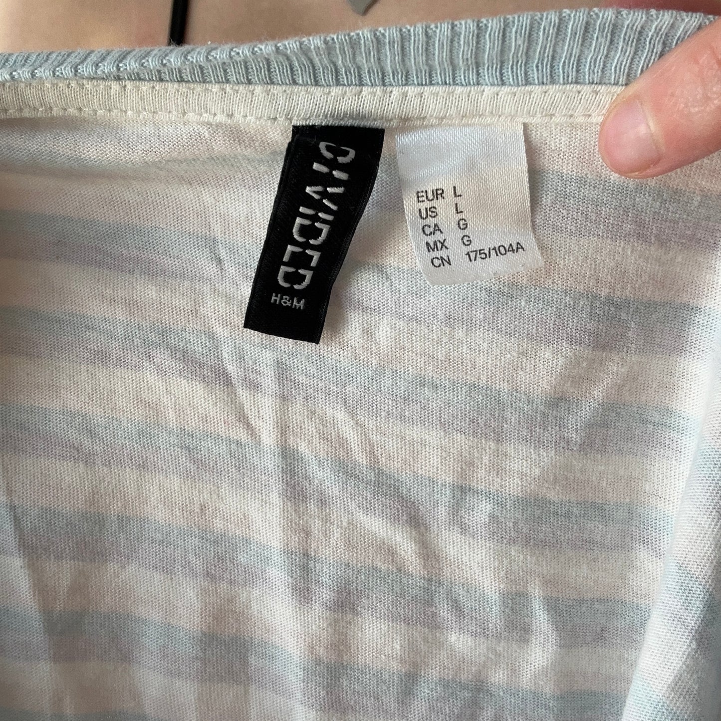 Blue white and pink striped cropped Shirt | Bern