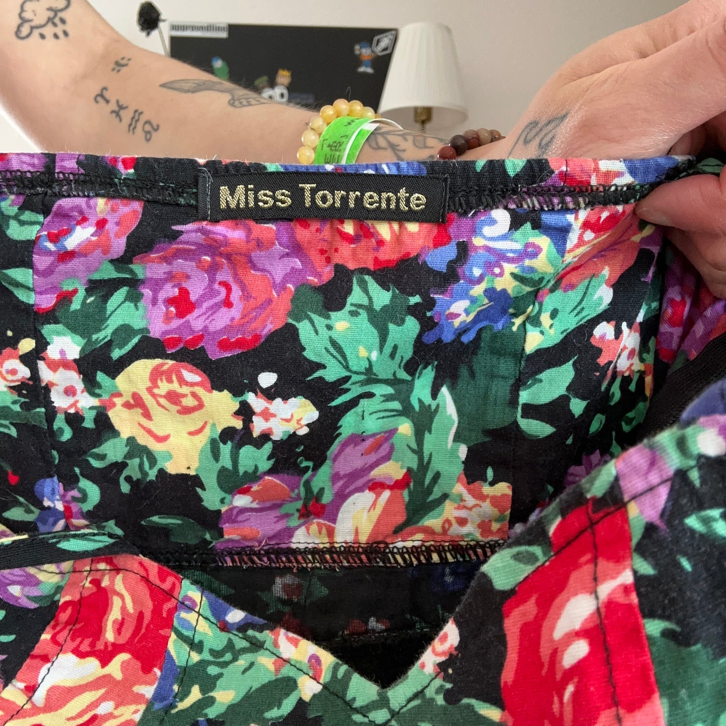 Black Mini Dress with cute Flower Print | Bern