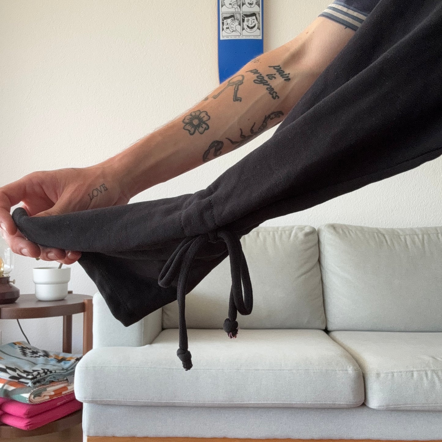 Black Sweater with pink print