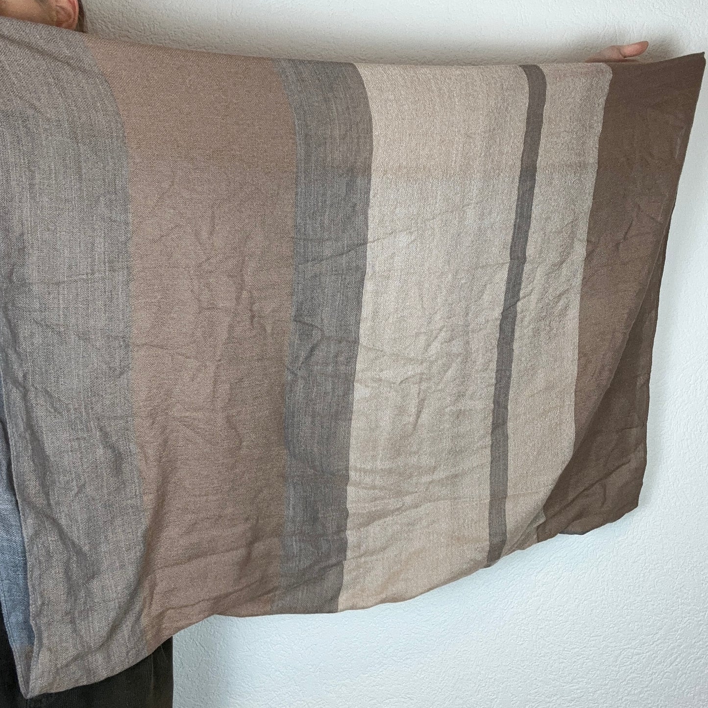 Beige and Gray Scarf