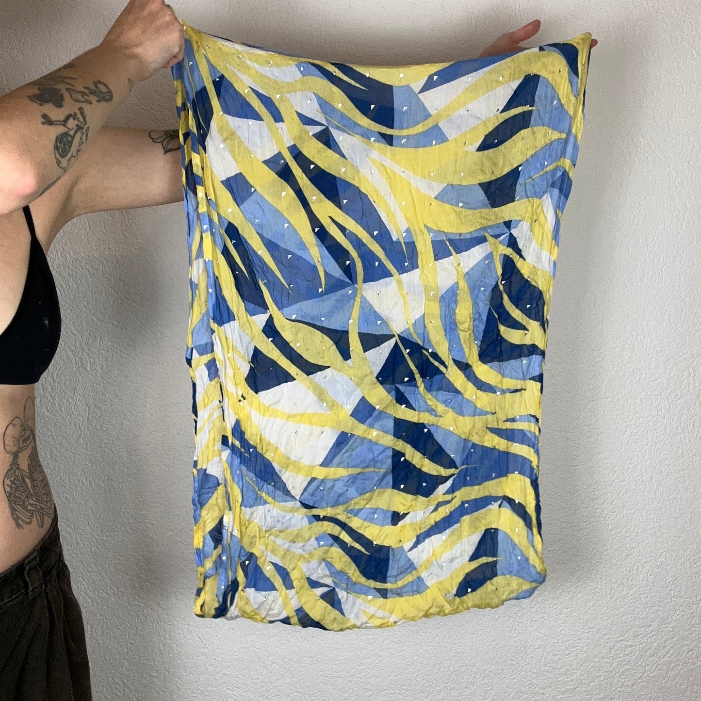 Blue, white, yellow Scarf