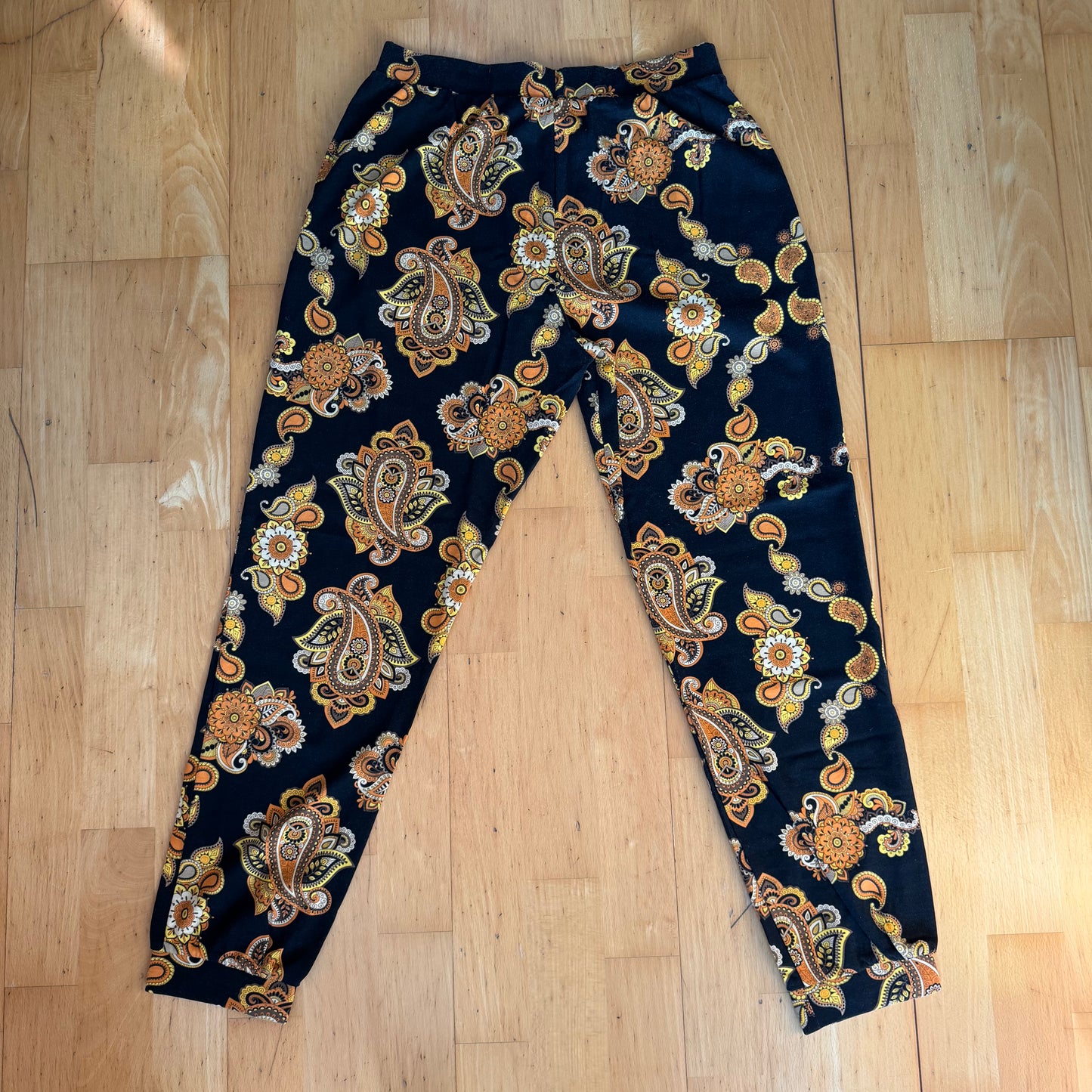 Black Pants with Yellow and Orange Pattern|Bern