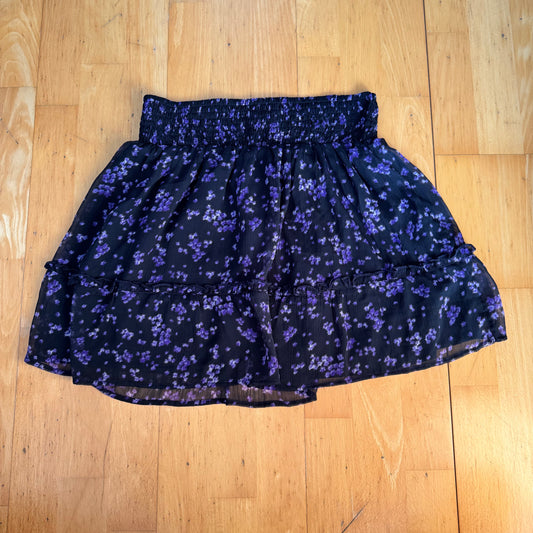 Black Skirt with Purple Pattern
