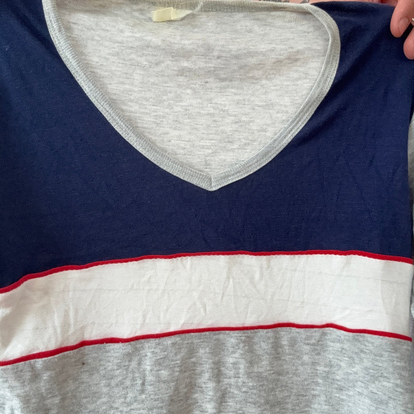 Gray Longsleeve with Red and White and Blue | Bern