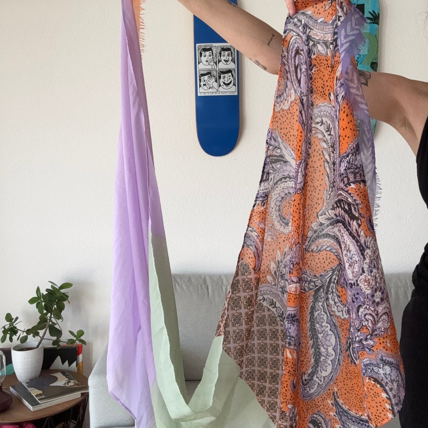 Purple, orange and green Scarf