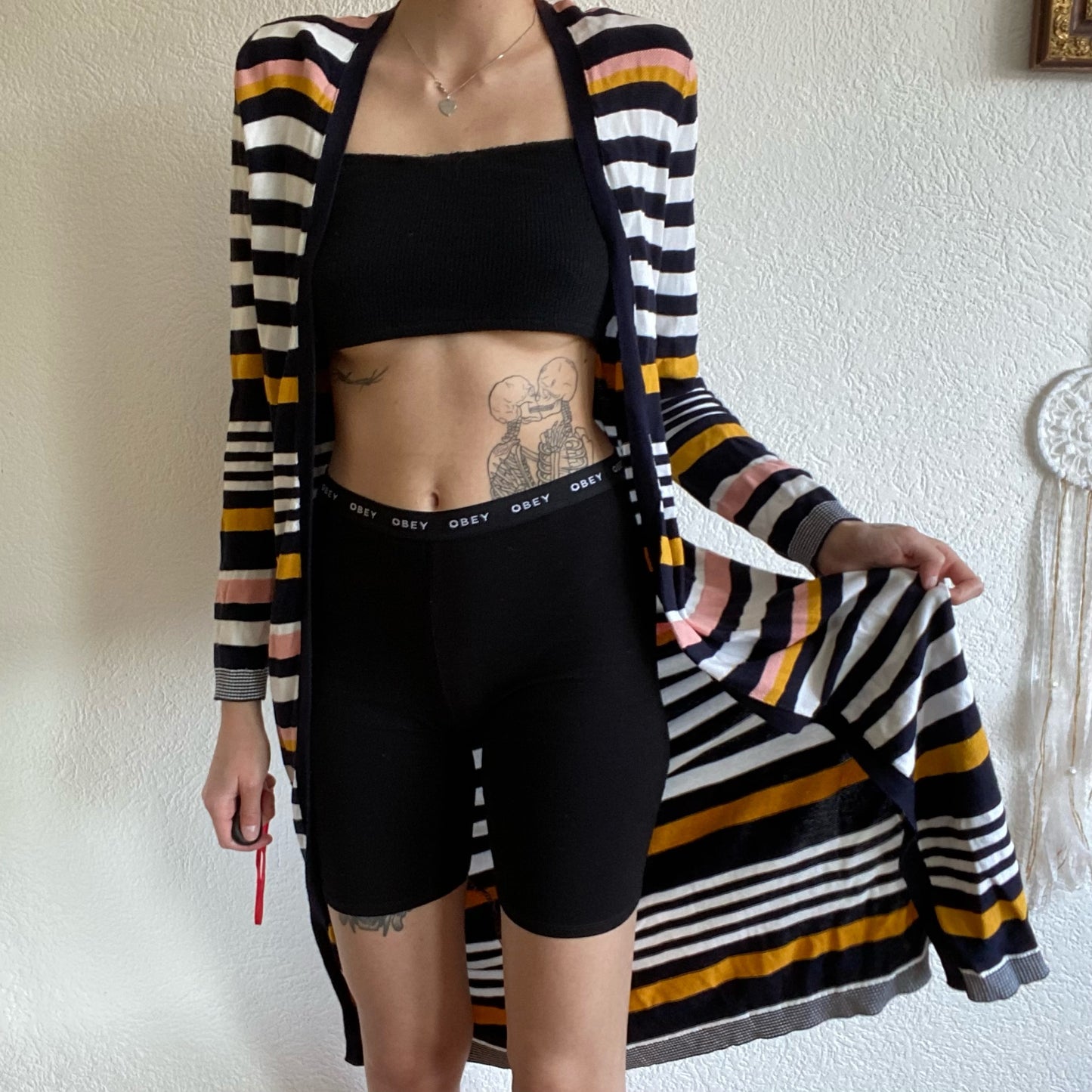 Blue white yellow striped Cardigan | Bern