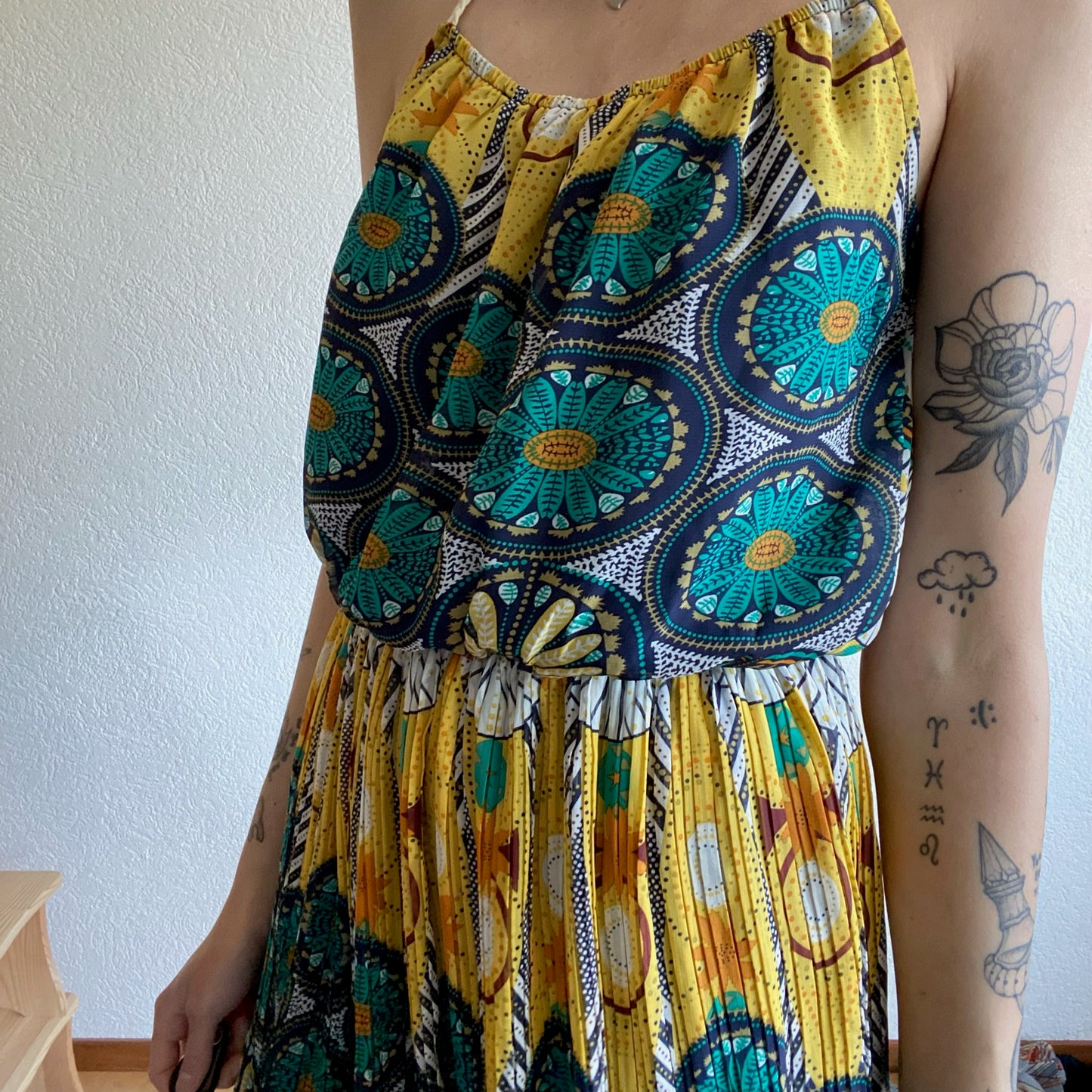 Blue yellow white Dress | Bern