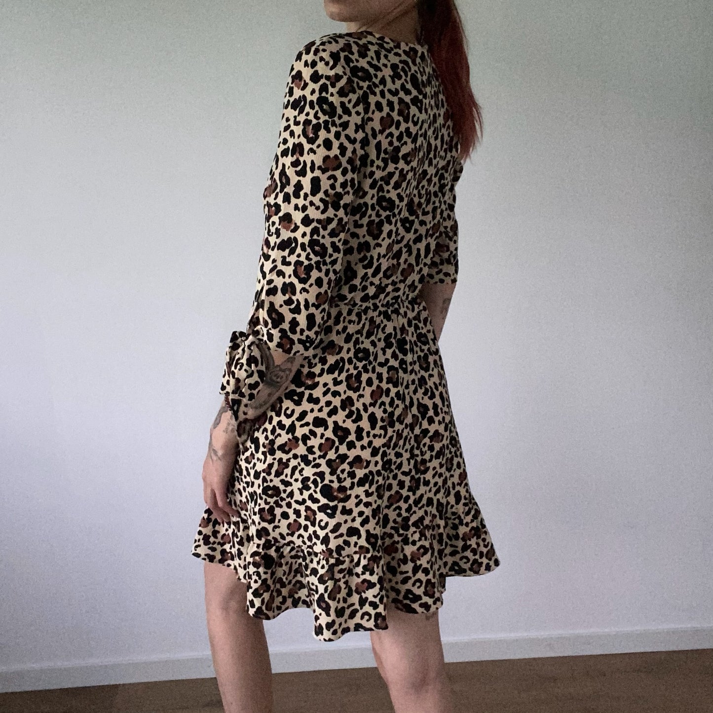 Beige Dress with leopard Pattern| Bern