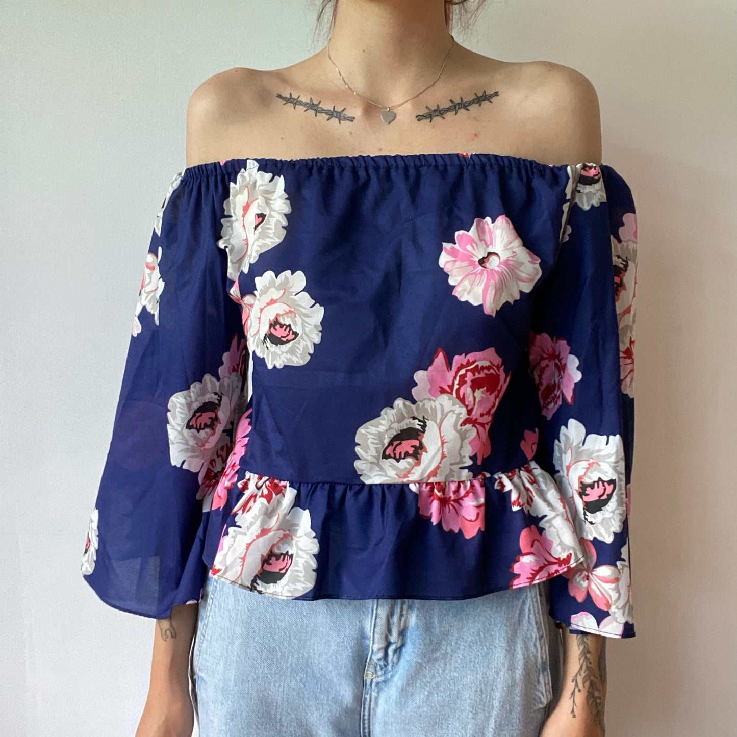 Blaues Offshoulder Longsleeve | Bern