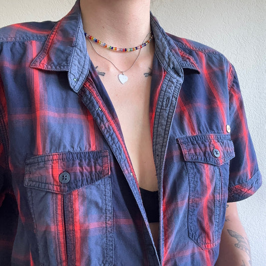 Vintage blau-rote Shirt / Bluse| Bern