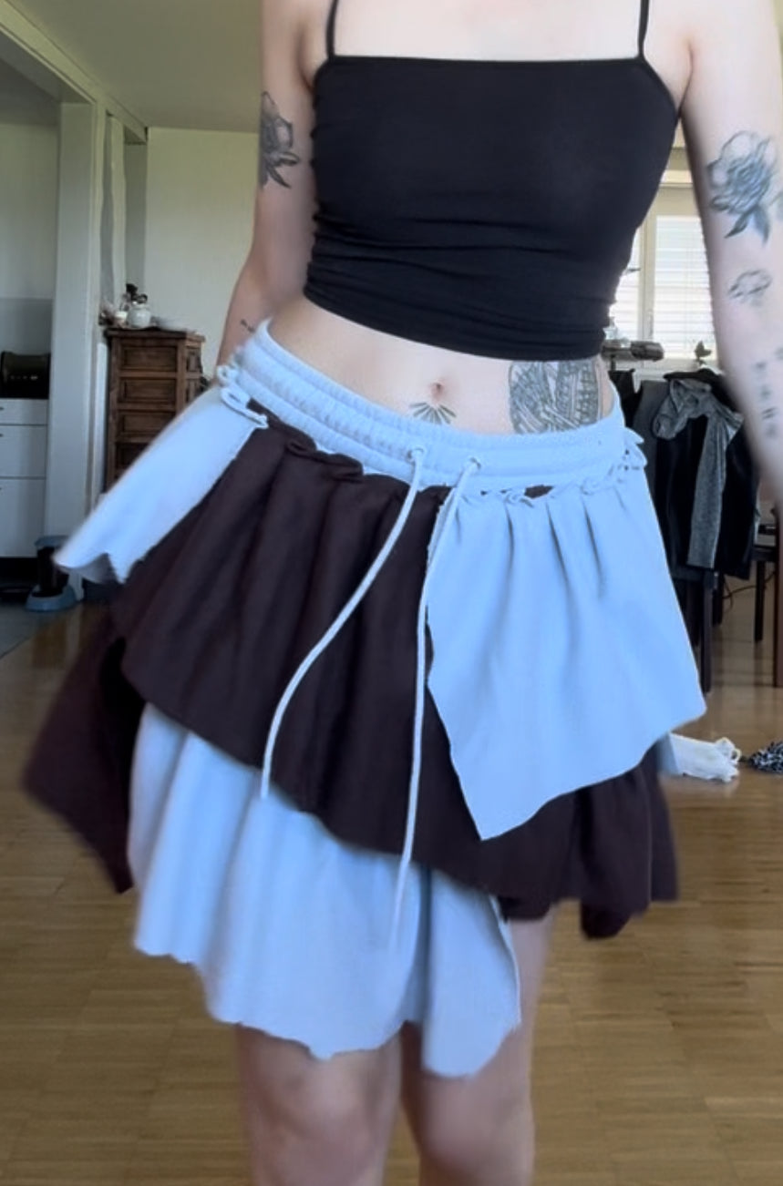 Whimsical Upcycled Layered Skirt – One of a Kind